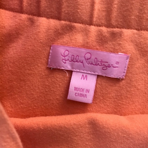 LILLY PULITZER Size M orange combo strapless dress - Picture 5 of 8